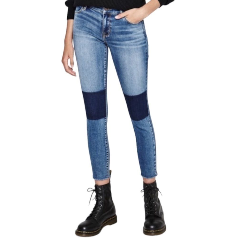 Pacsun‎ Distressed Color Block Skinny Ankle Jeggings Size 25 Super Stretch Jeans